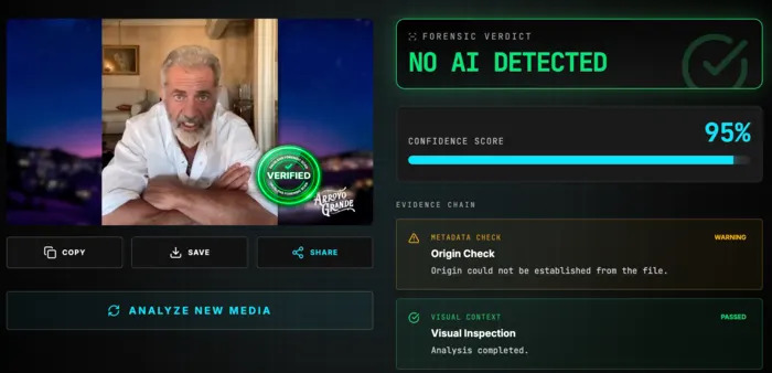 Fact Check: Mel Gibson Video Criticizing Gov. Newsom and Mayor Bass Is Authentic — AI Tools and Reporting Back It Up