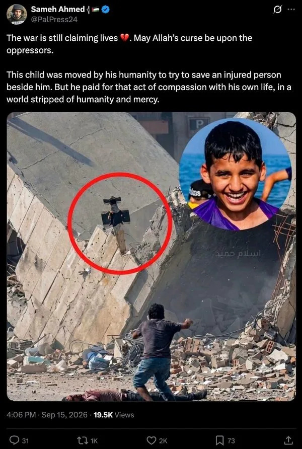 AI-Enhanced Stills Derived From Authentic Gaza Video Show Child Moments Before Deadly Strike