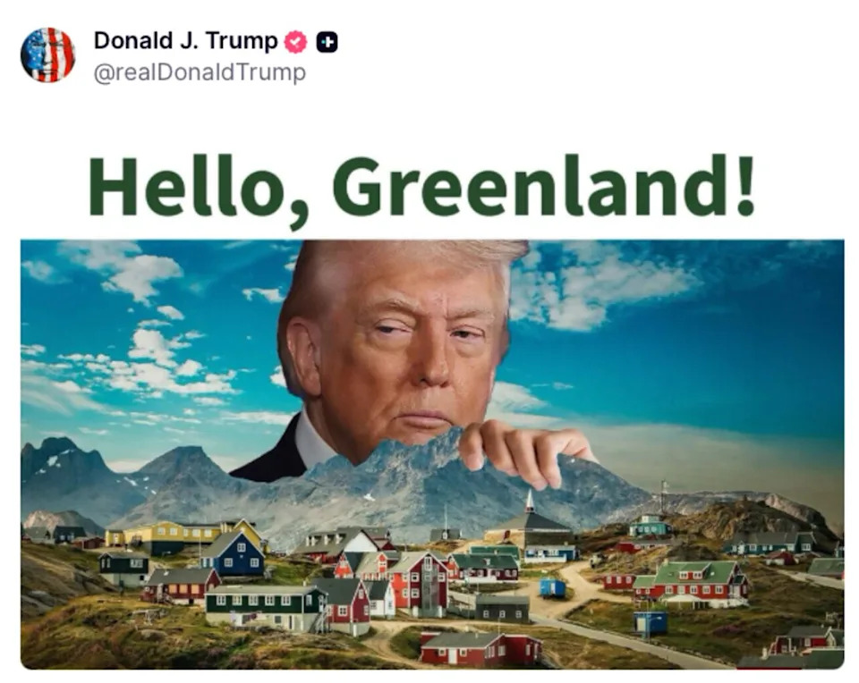 Trump, 80, Posts Ominous 'His Hemisphere' Image on Truth Social, Renewing Controversy Over Greenland
