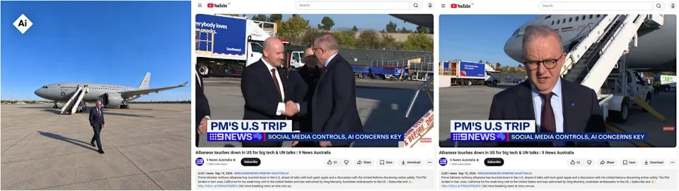AI-Generated Image Falsely Shows Australia PM Alone On San Jose Tarmac — Verification Finds SynthID Watermark