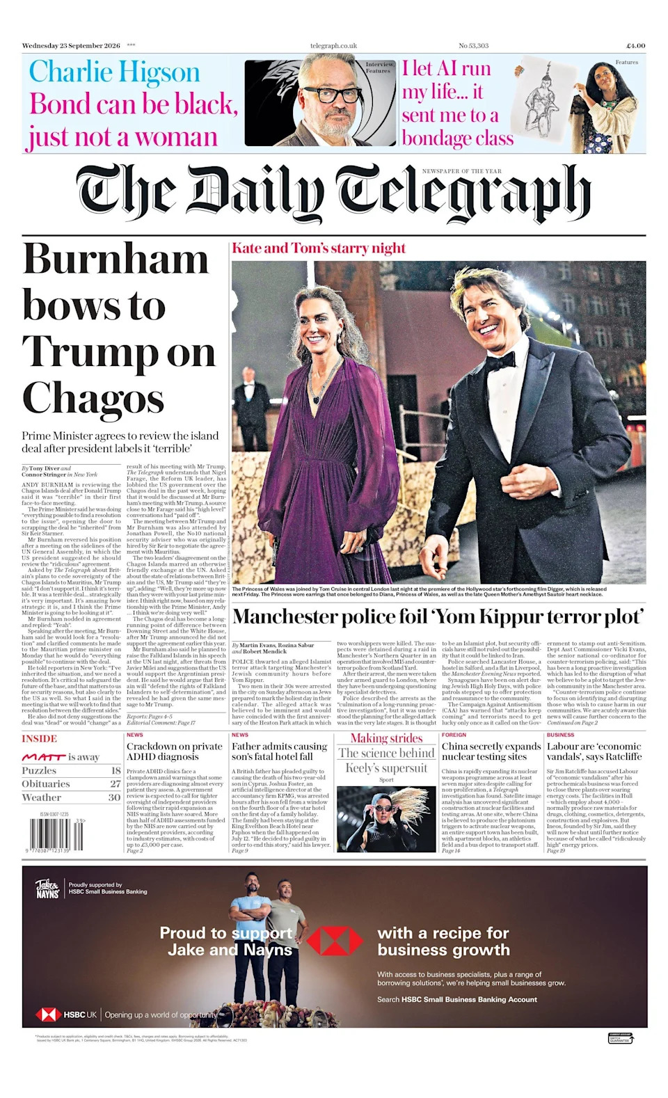 Burnham Meets Trump: Chagos Deal In Doubt as El Niño Death Toll Warning Dominates Front Pages