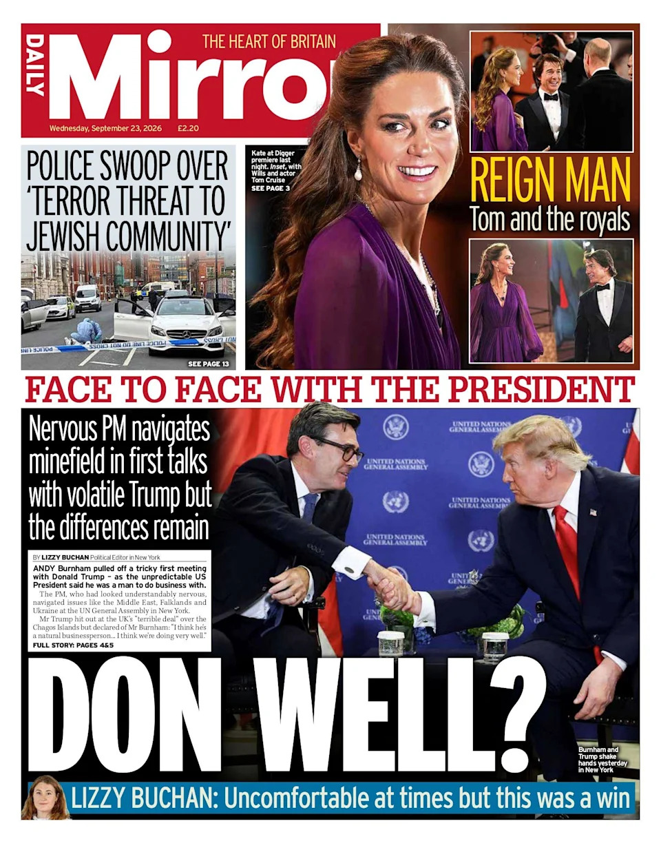 Burnham Meets Trump: Chagos Deal In Doubt as El Niño Death Toll Warning Dominates Front Pages