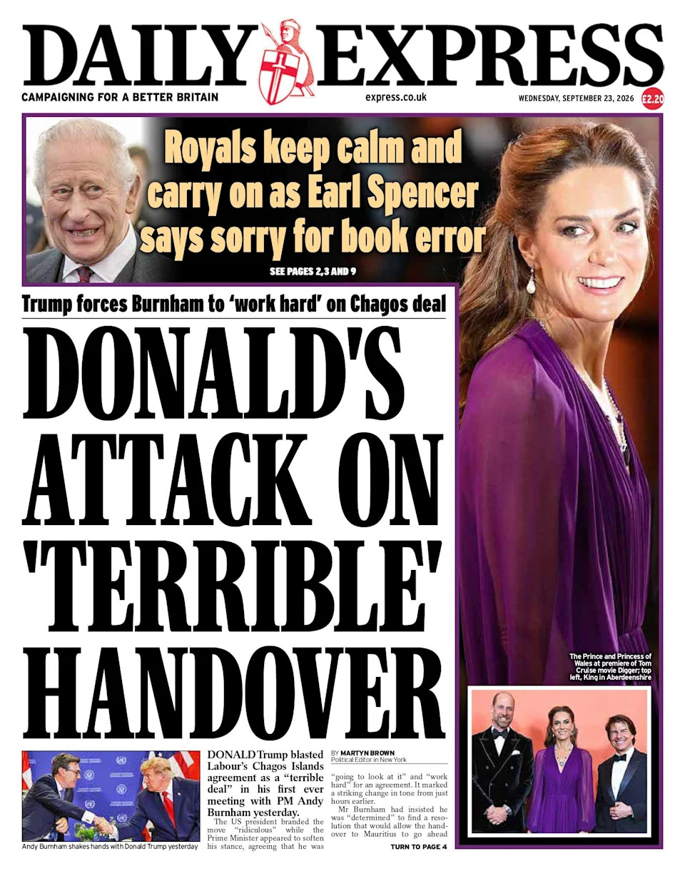 Burnham Meets Trump: Chagos Deal In Doubt as El Niño Death Toll Warning Dominates Front Pages