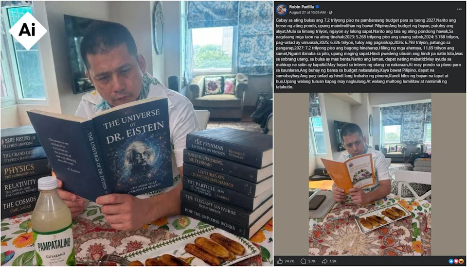 AI-Altered 'Einstein' Image Mocking Senator Robin Padilla Traced To Budget Photo; Invisible SynthID Detected