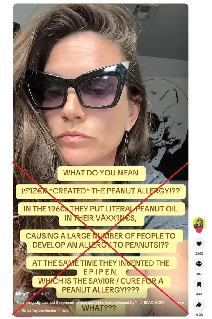 No Evidence Vaccines Cause Peanut Allergies — US‑Approved Vaccines Do Not Contain Peanut Oil