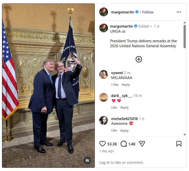 Video Confirms Albanese’s UN Selfie With Trump — Tie Color Claims Proven False