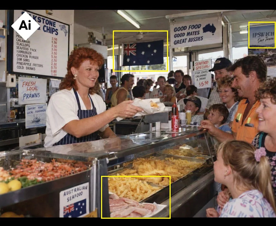 AI-Generated Photo Of Pauline Hanson Working In Fish-and-Chips Shop Debunked