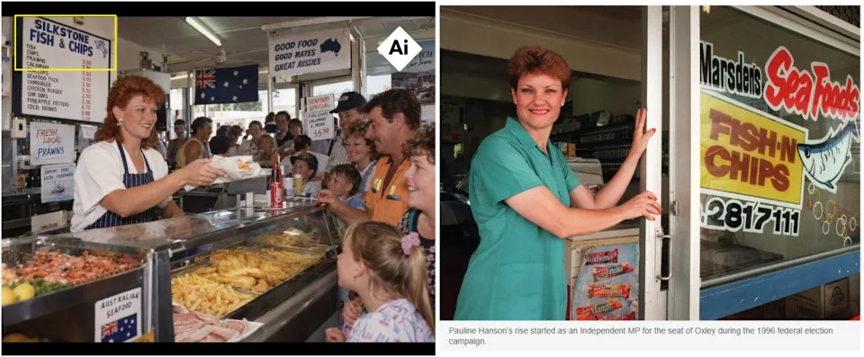 AI-Generated Photo Of Pauline Hanson Working In Fish-and-Chips Shop Debunked