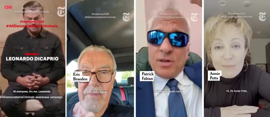 Fact Check: Viral Videos Falsely Claim Celebrities Back ‘All Democrats Are Criminals’ Campaign