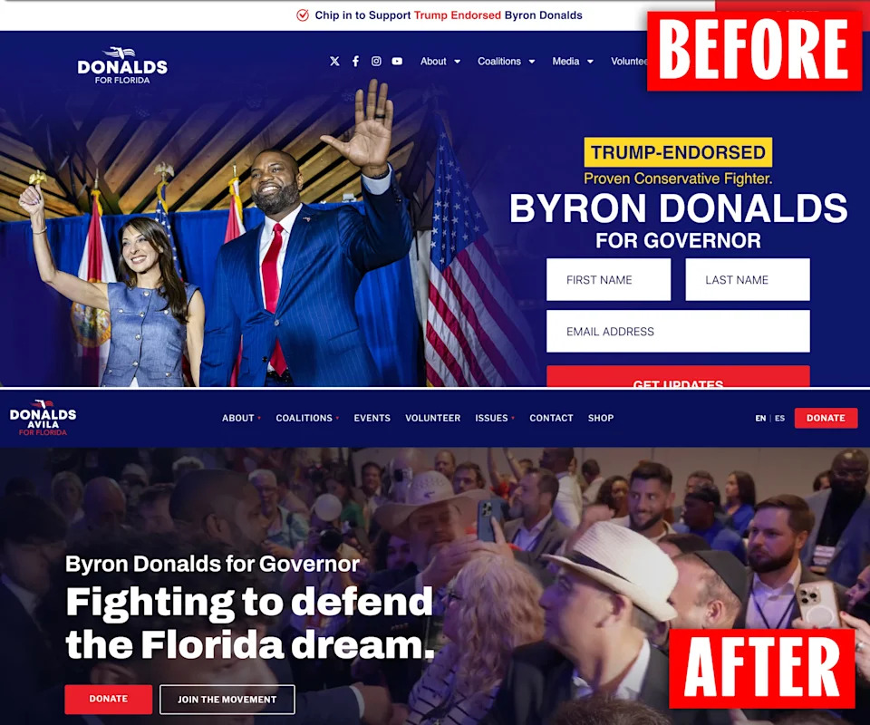 Trump Denies Report That Byron Donalds Scrubbed His Image As Florida Race Tightens