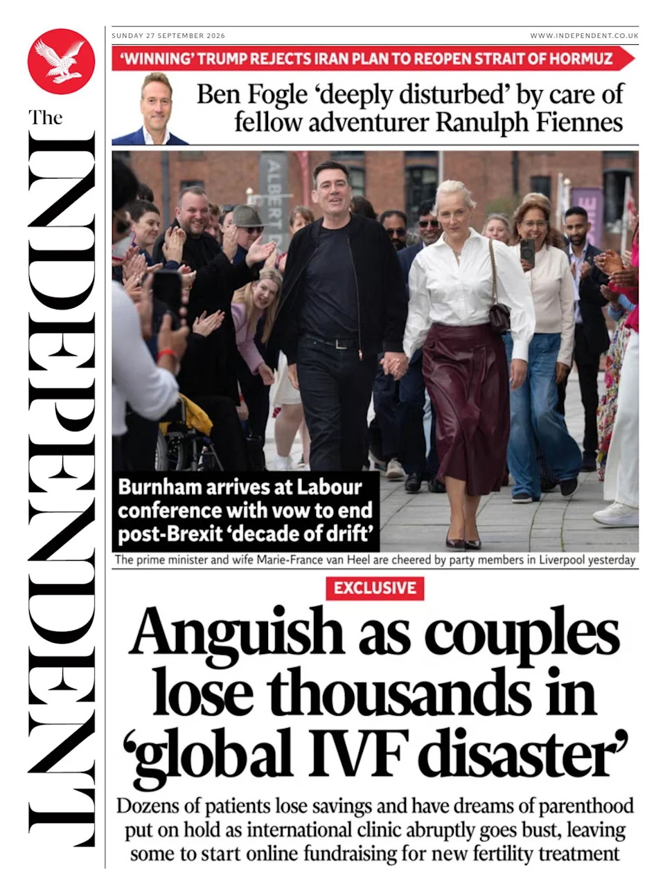Sunday Papers Roundup: Noel Gallagher 'Gutted' Over Man City Ruling — Global IVF Collapse Leaves Patients in Limbo