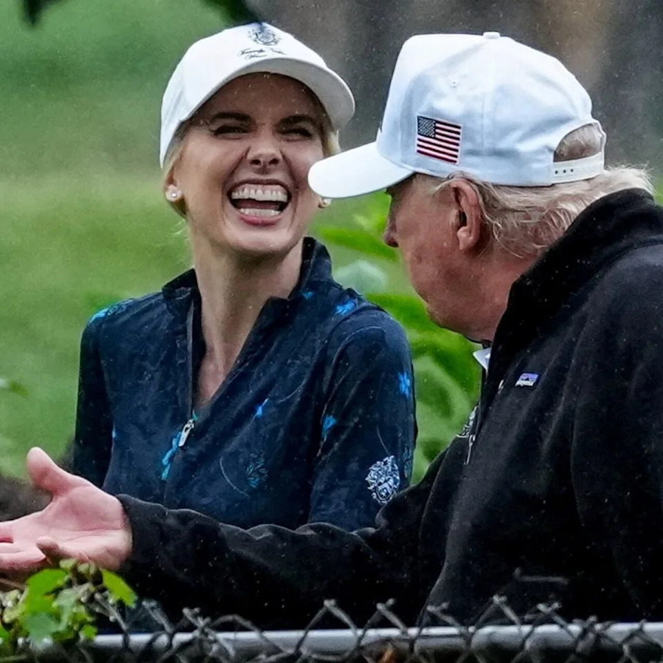 Natalie Harp Draws Attention as Trump Leans Over Her Laptop at Neyland Stadium
