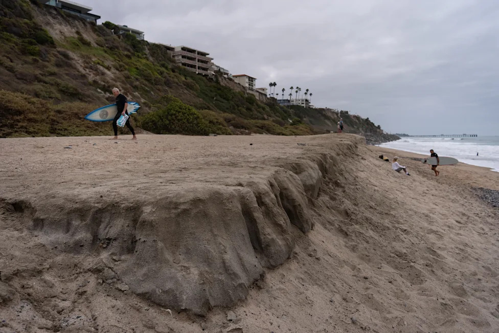 Sea-Level Rise Shrinks San Clemente Beach and Puts Key Coastal Rail Line at Risk