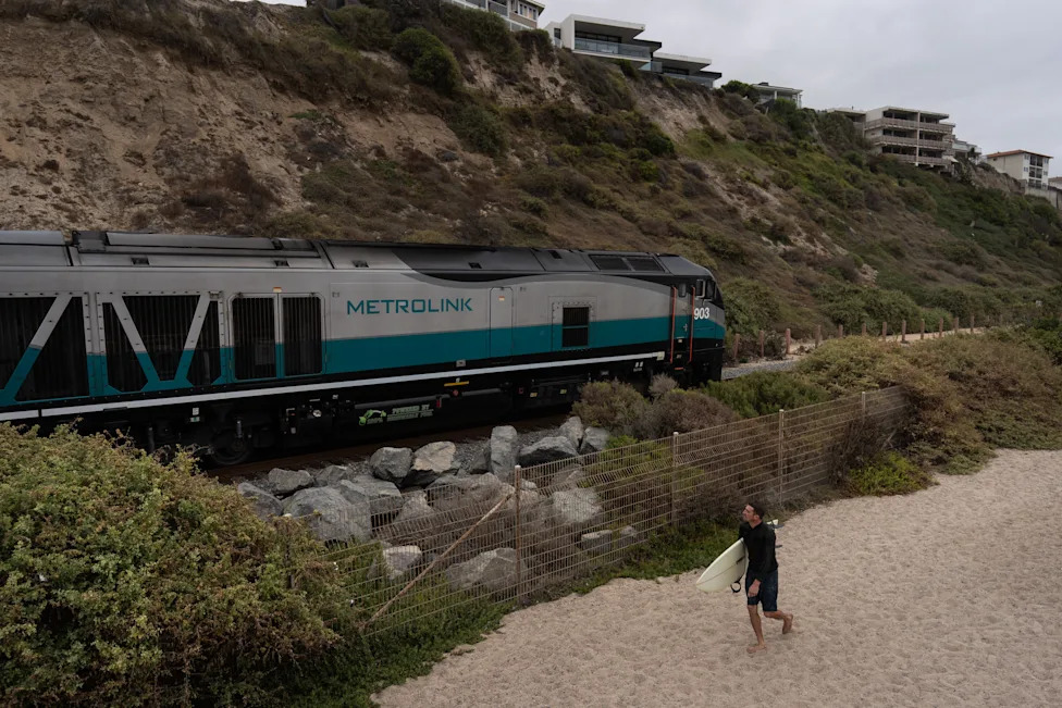 Sea-Level Rise Shrinks San Clemente Beach and Puts Key Coastal Rail Line at Risk