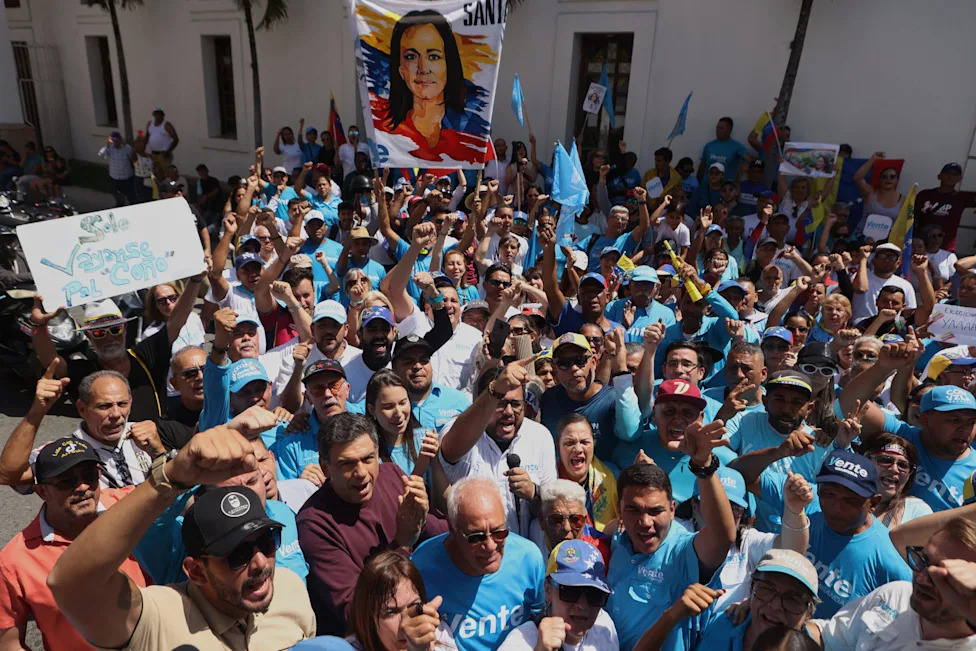 Venezuelans Rally Demanding Maria Corina Machado’s Safe Return and Fresh Presidential Vote