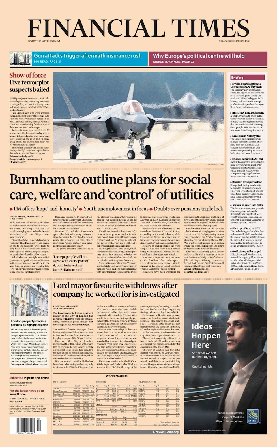 PM Signals Review Of Pension 'Triple Lock' As RAF Fairford Arrests Raise Security Questions