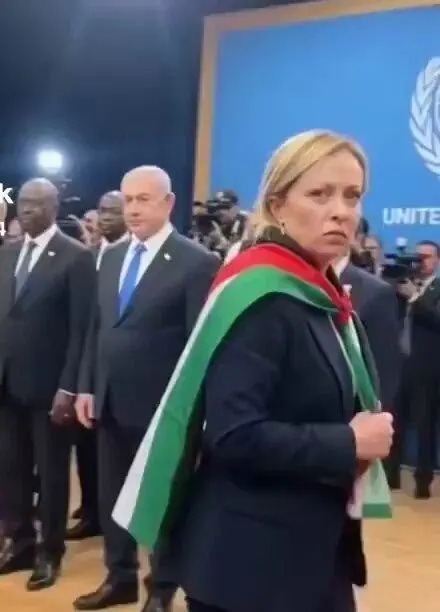 Fact Check: Viral Clip Claiming Giorgia Meloni Wore A Palestinian Flag At The UN Is A Deepfake