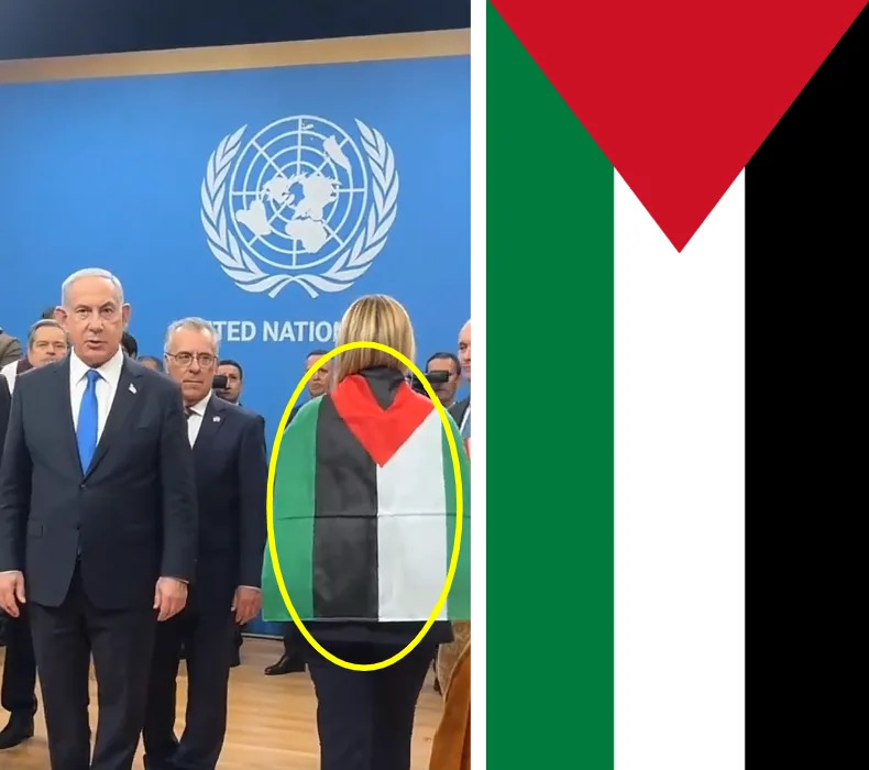 Fact Check: Viral Clip Claiming Giorgia Meloni Wore A Palestinian Flag At The UN Is A Deepfake