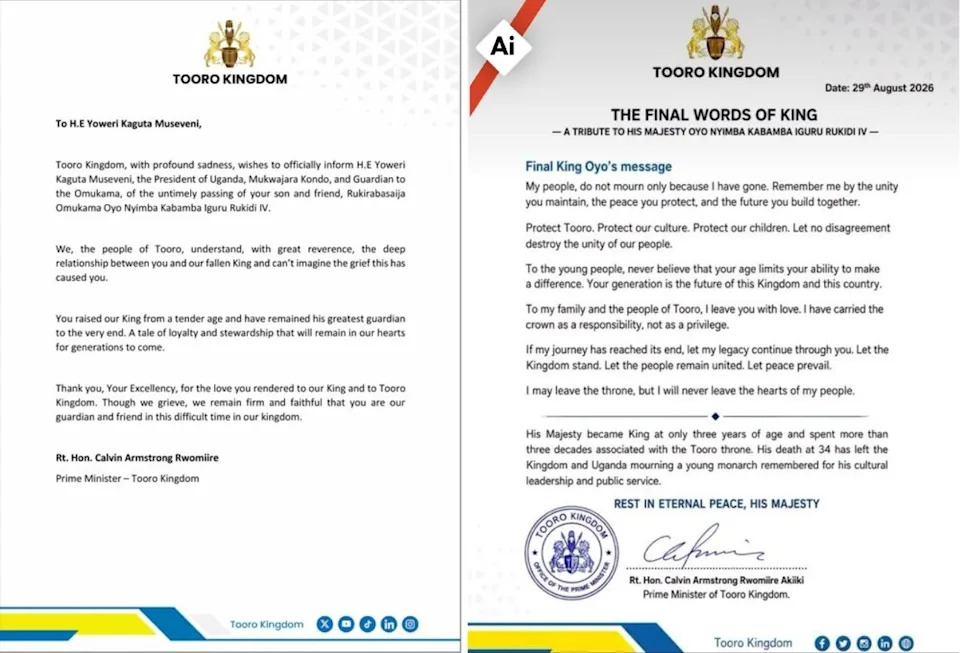 Fake AI Statement and Recycled Videos Cloud Coverage of Tooro King Oyo’s Death and Succession