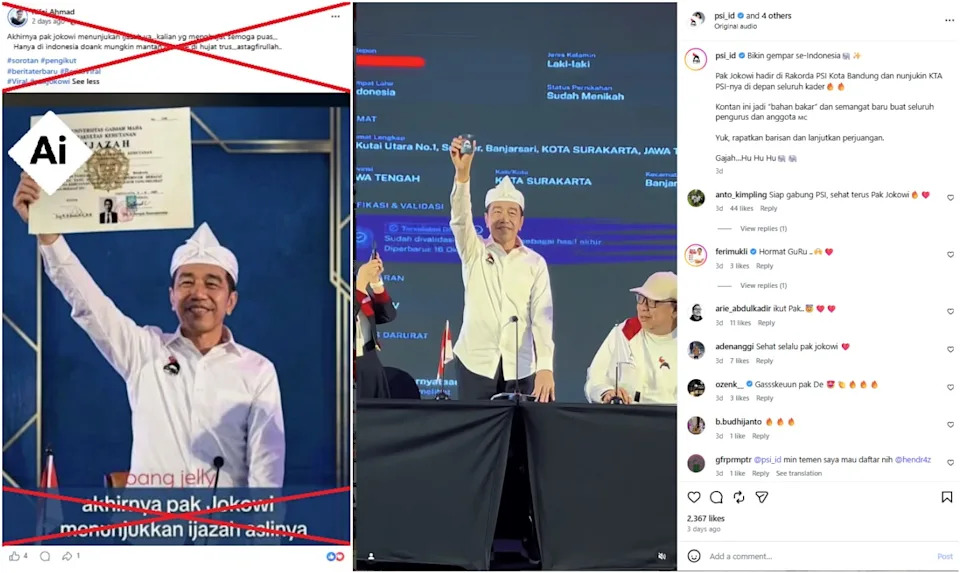 AI-Generated Image Falsely Shows Ex‑President Jokowi Holding Diploma, Verification Finds