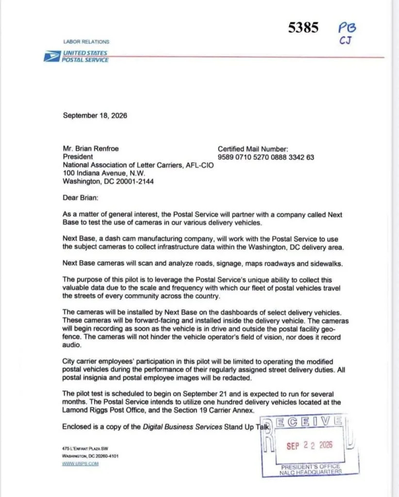 USPS Tests Forward-Facing Dashcams in Mail Trucks — Key Privacy and Oversight Questions Remain