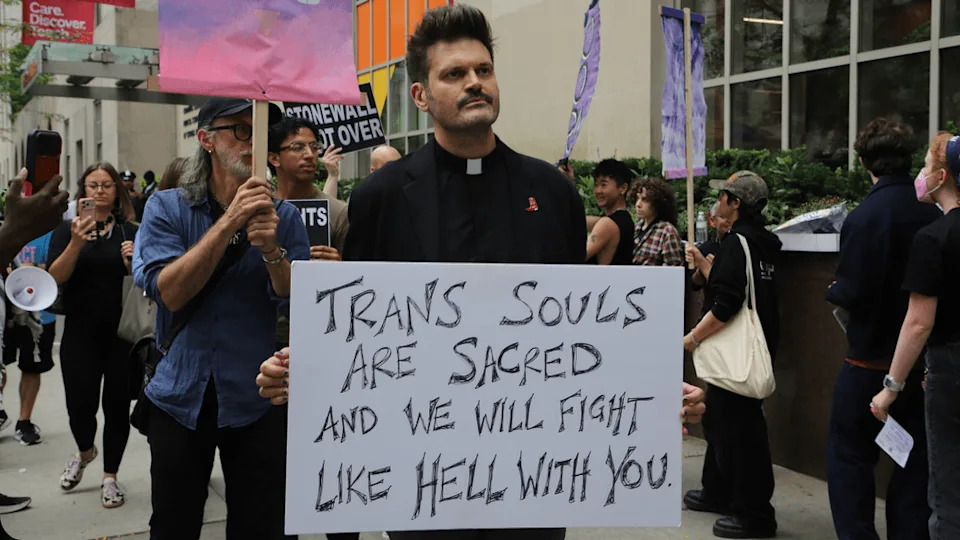 Protesters Urge NewYork-Presbyterian Not To Follow Hospitals That Cut Trans Youth Care After Deals With Trump