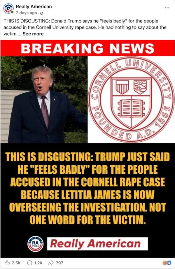 Fact Check: Trump Says He 'Feels Badly' for Men in Cornell Case, Video Confirms